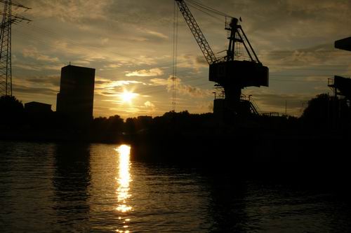 Stadthafen Recklinghausen beim Sonnenuntergang